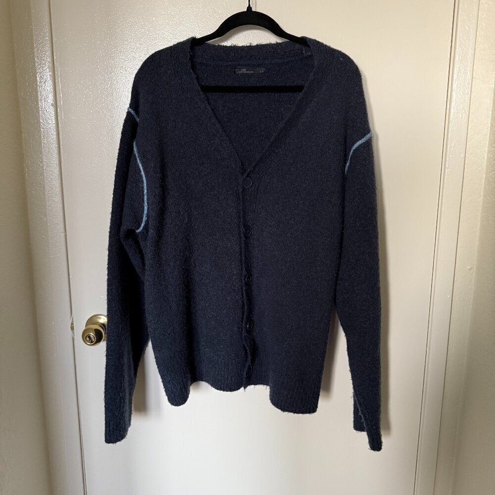 Oak + Fort Gray Fuzzy Oversized Cardigan M​​​​